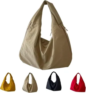 Women's Solid Color Textured Draped Tote Bag, Large Capacity Fashion Versatile Shoulder Bag, Casual Canvas Tote Bag