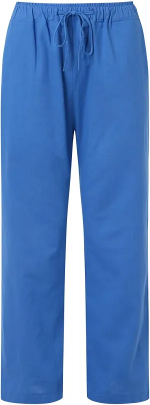 Women's Summer Linen Straight Elastic Waist Tie Belt Draped Fashion Pants Versatile Solid Color Casual Pants
