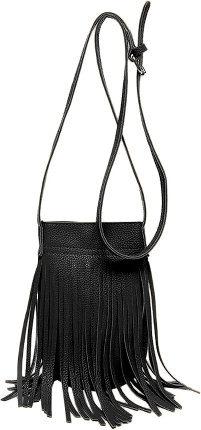Women's Tassel Mini Shoulder Crossbody Bag Y2K Purses Clutch Strap Tote Handbags Bags
