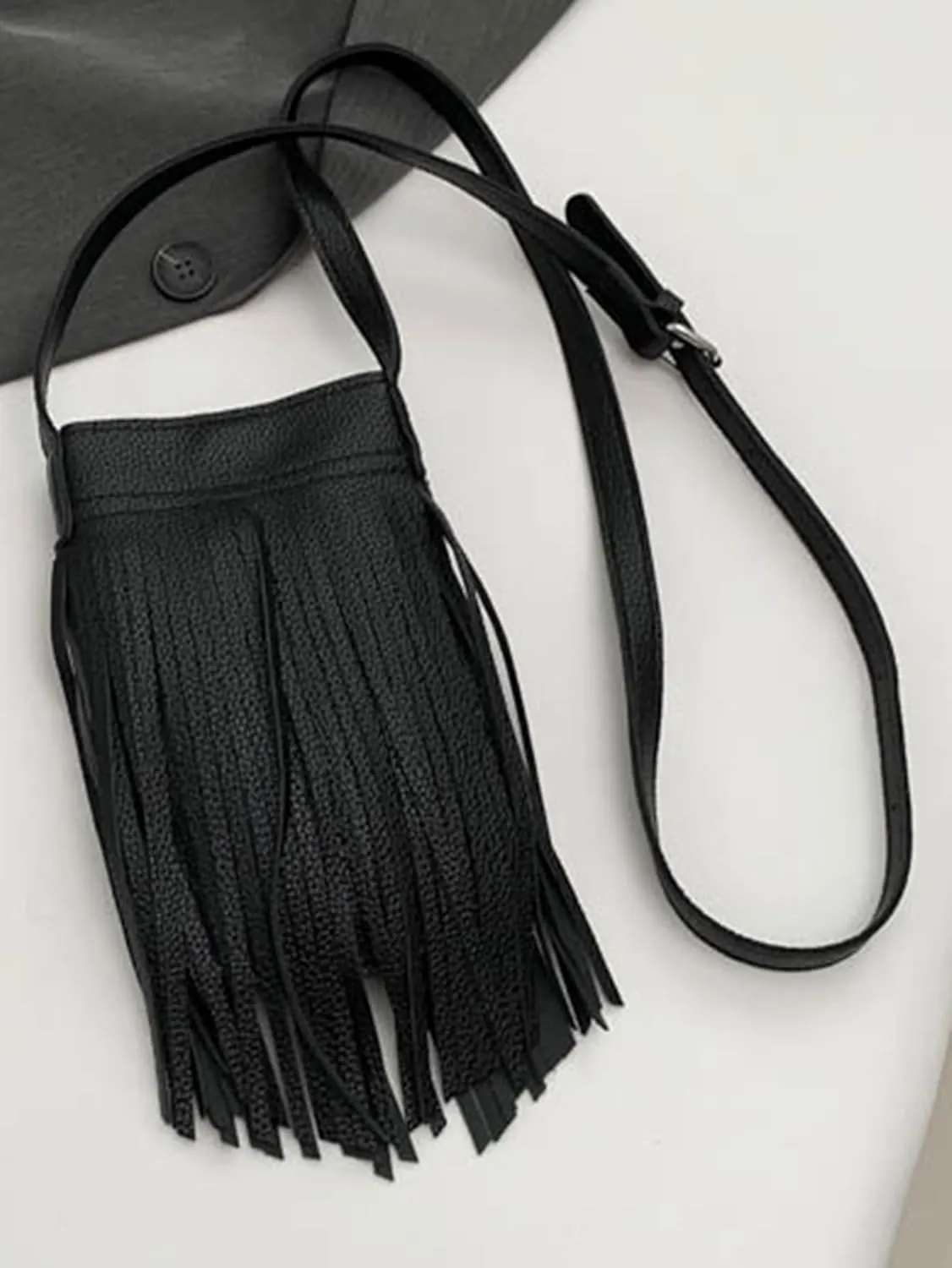 Women's Tassel Mini Shoulder Crossbody Bag Y2K Purses Clutch Strap Tote Handbags Bags