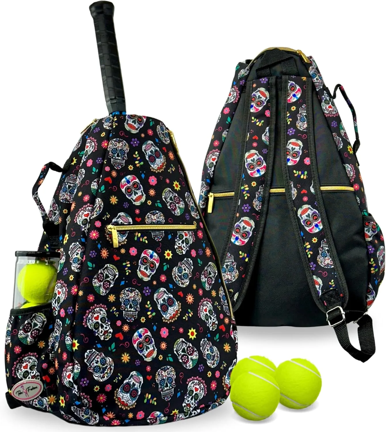 Womens Tennis Backpack - Taboo Fashions Ladies Tennis Bag Holds Two Racquets, Padded Straps and Side Carry Handle