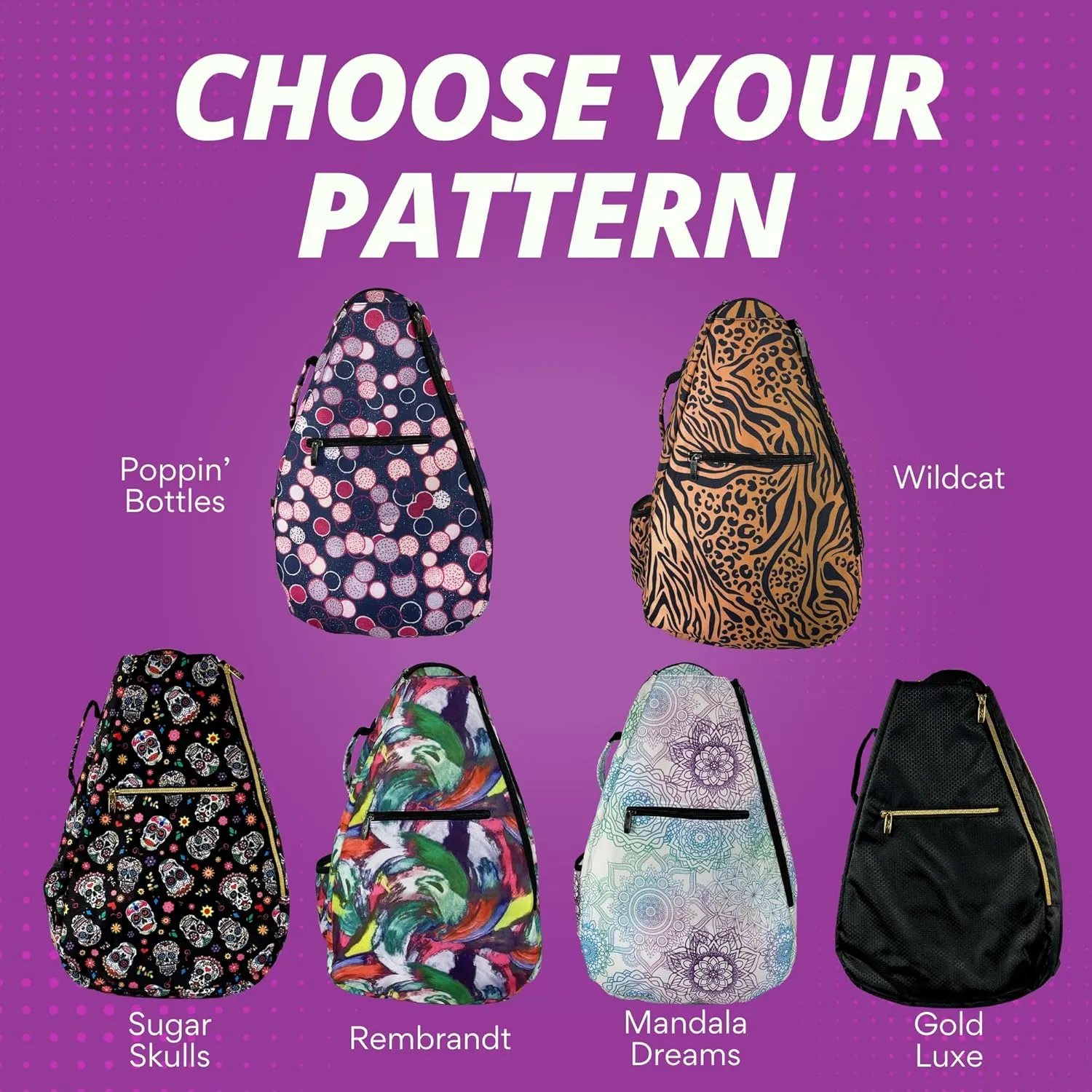 Womens Tennis Backpack - Taboo Fashions Ladies Tennis Bag Holds Two Racquets, Padded Straps and Side Carry Handle