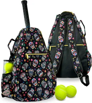 Womens Tennis Backpack - Taboo Fashions Ladies Tennis Bag Holds Two Racquets, Padded Straps and Side Carry Handle