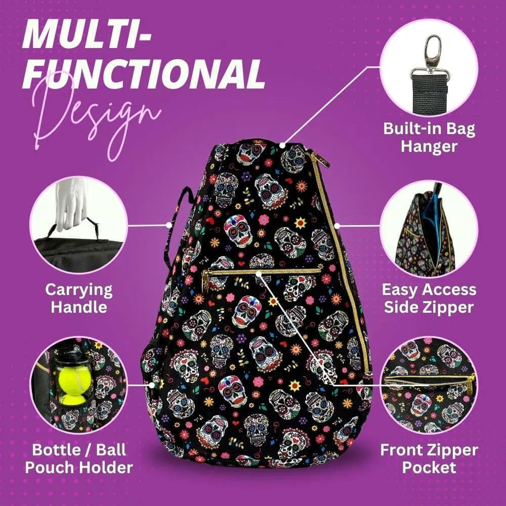 Womens Tennis Backpack - Taboo Fashions Ladies Tennis Bag Holds Two Racquets, Padded Straps and Side Carry Handle