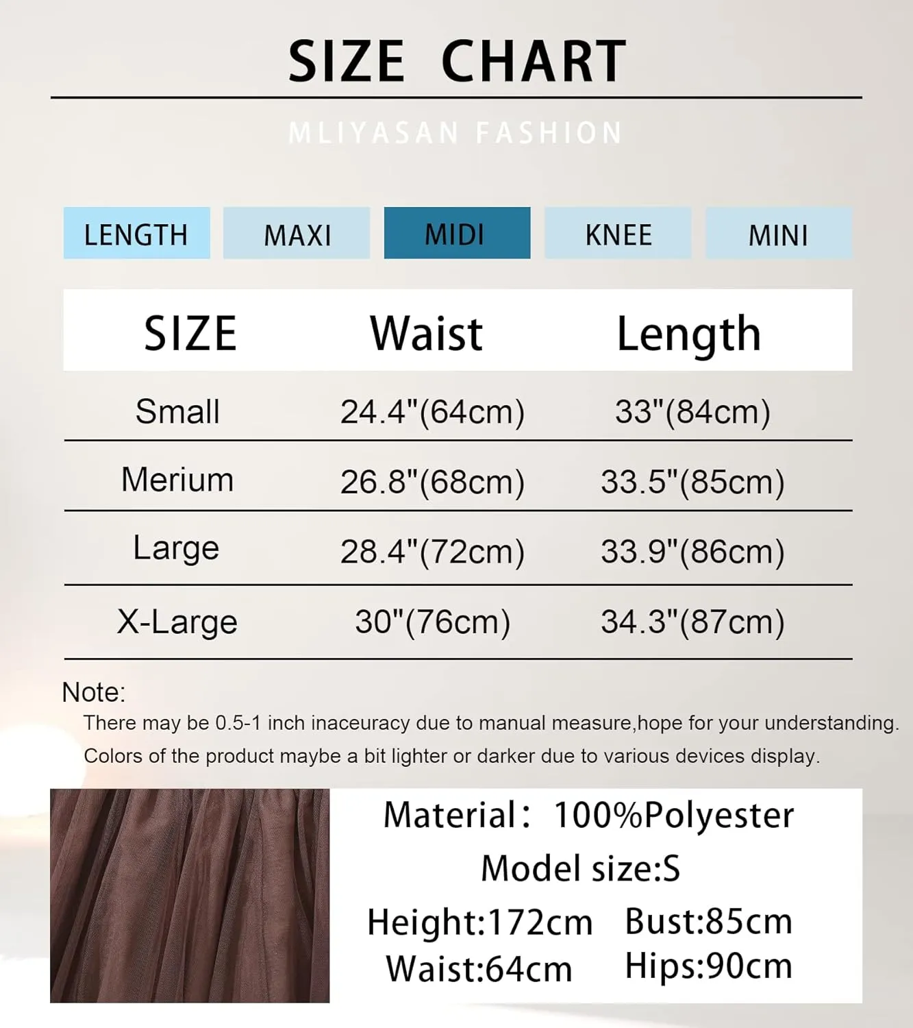 Women’s Tulle Skirts Midi Elastic High Waist Pleated Mesh Flowy A-Line Party Long Tutu Skirts…