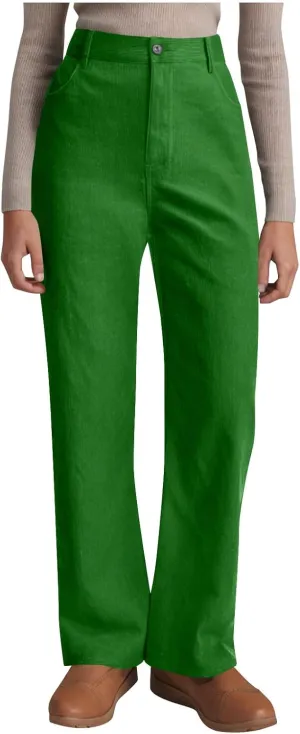Womens Wide Leg Corduroy Pants Stretch Elastic High Waist Pants Pull On Straight Leg Casual Pant Slacks Trouser 2025