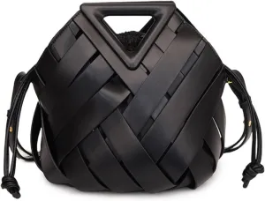 Woven Bucket Crossbody Bags for Women, Top-handle Retro Leather Adjustable Hobo Purse with Zipper Closure Shoulder Bag