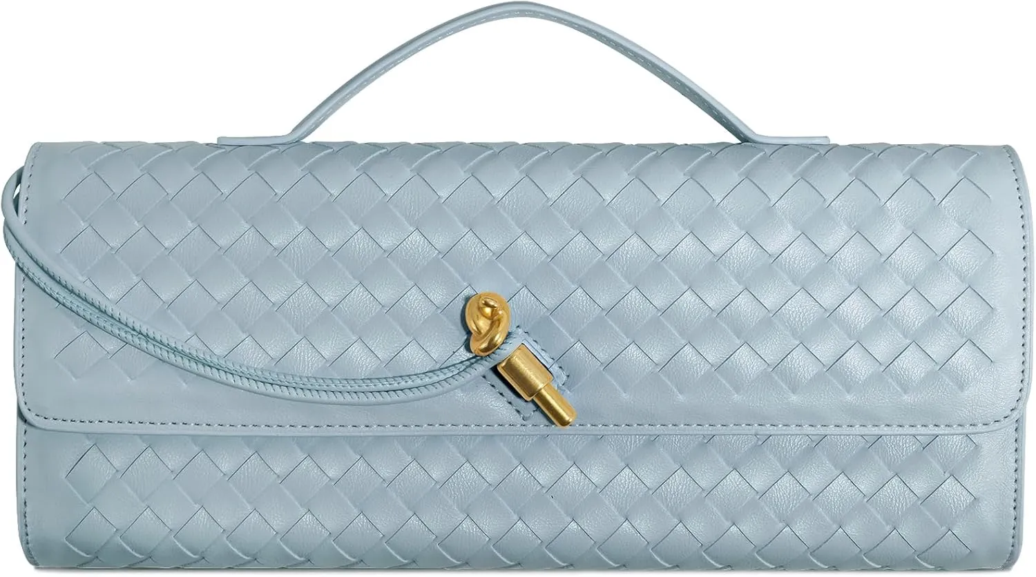 Woven Clutch Purses for Women, Formal Satchel Leather Evening Bag Shoulder Handbag