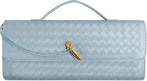 Woven Clutch Purses for Women, Formal Satchel Leather Evening Bag Shoulder Handbag
