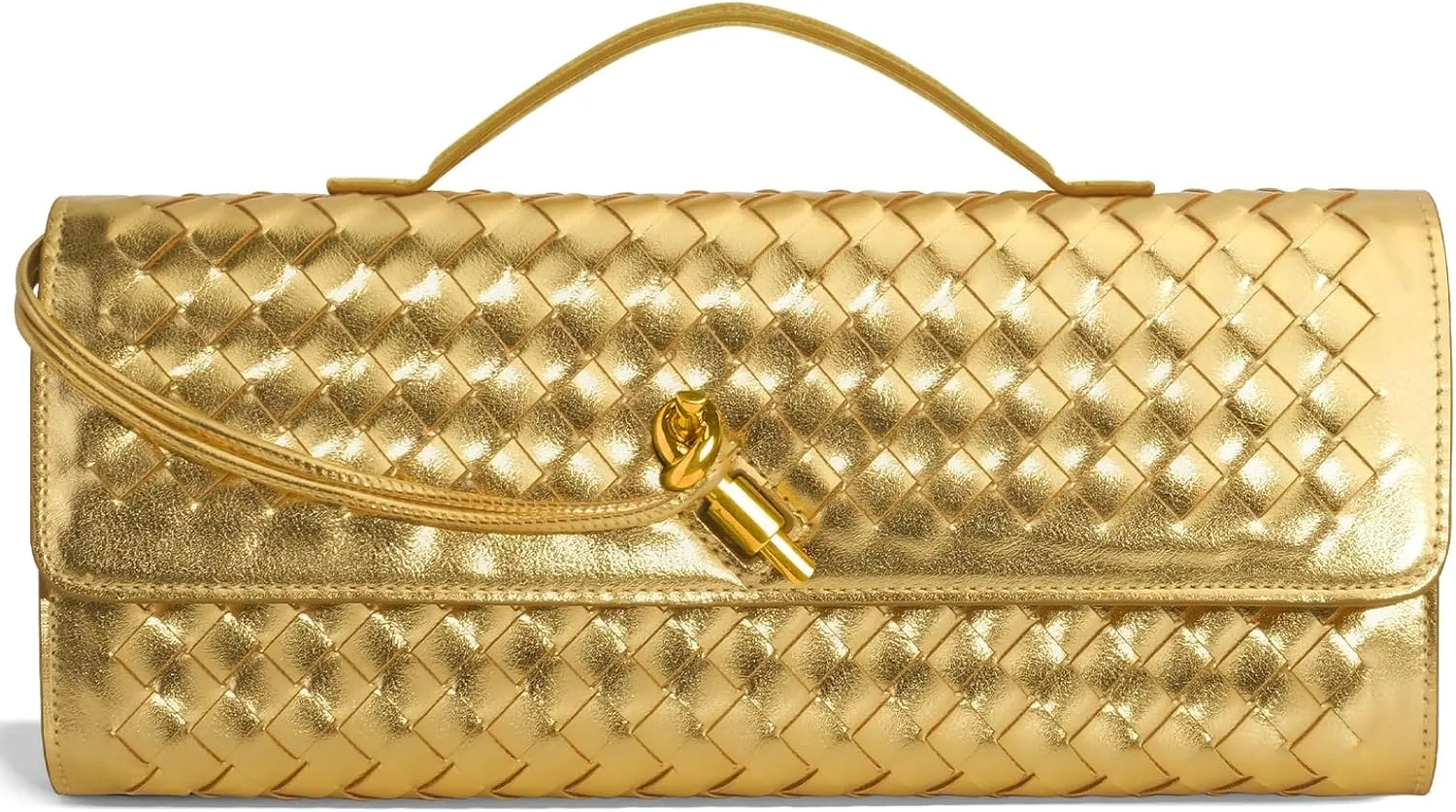 Woven Clutch Purses for Women, Formal Satchel Leather Evening Bag Shoulder Handbag