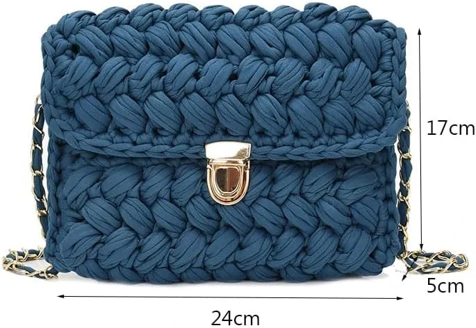 Woven Purse Evening Bag Y2K Handmade Crochet Bags for Women Woven Handbag Colorful Purse Evening Clutch