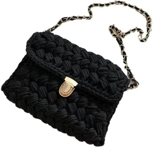 Woven Purse Evening Bag Y2K Handmade Crochet Bags for Women Woven Handbag Colorful Purse Evening Clutch