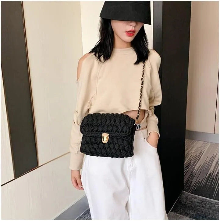 Woven Purse Evening Bag Y2K Handmade Crochet Bags for Women Woven Handbag Colorful Purse Evening Clutch