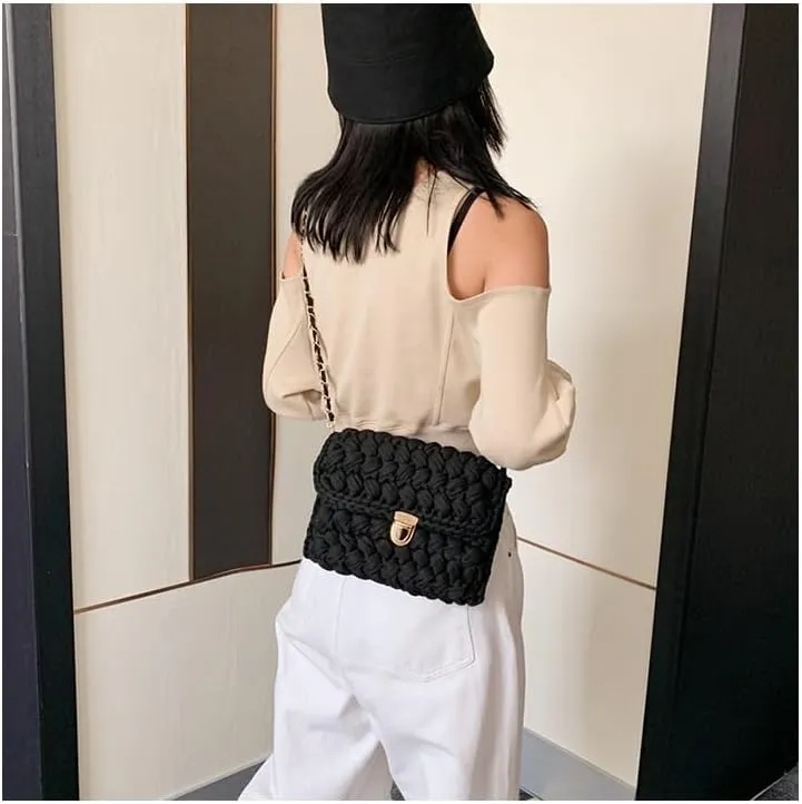 Woven Purse Evening Bag Y2K Handmade Crochet Bags for Women Woven Handbag Colorful Purse Evening Clutch