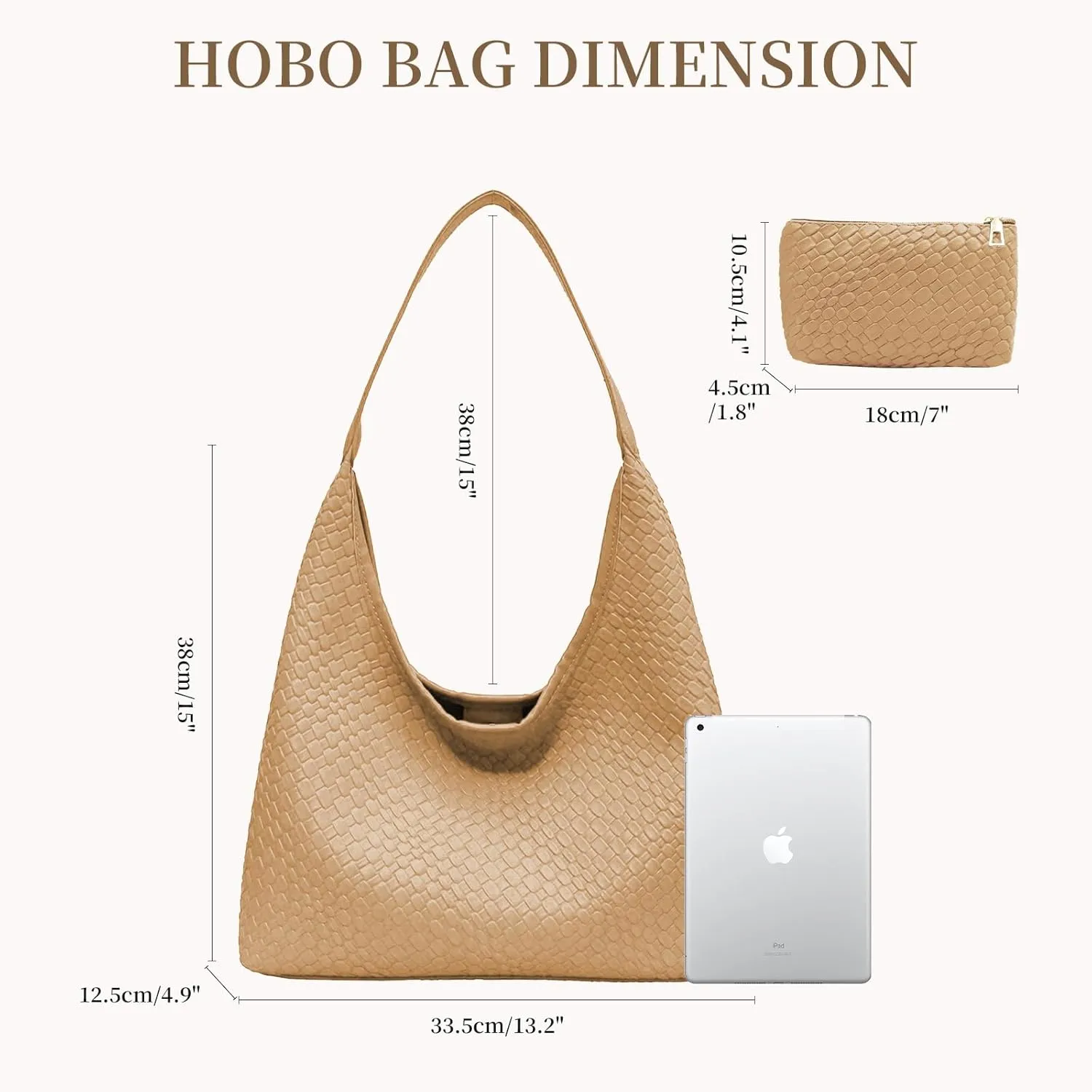 Woven Shoulder Bags for Women 2 PCS Small Leather Hobo Handbag Trendy Underarm Purse Fall Slouchy Tote Bag 2025
