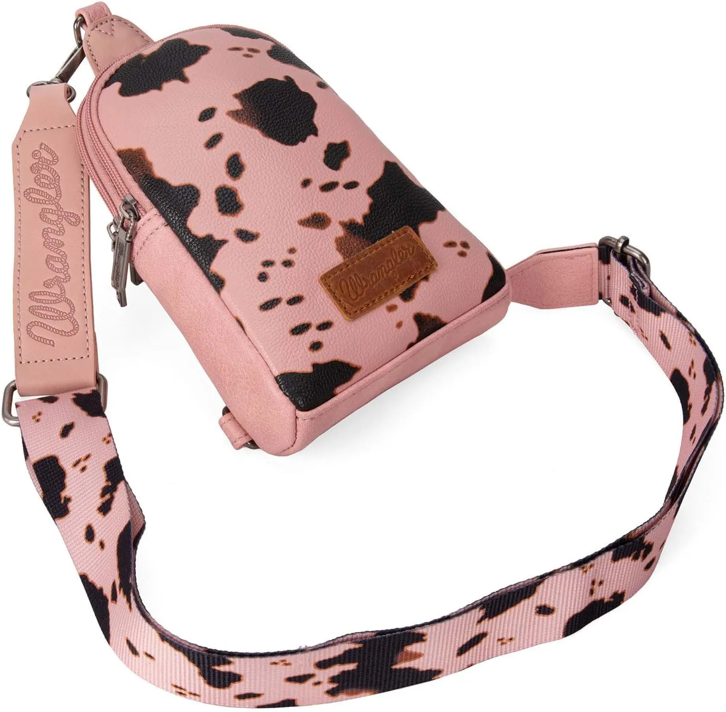 Wrangler Cow Print Crossbody Bags for Women Western Sling Bag with Adjustable Starp Cross Body Purse