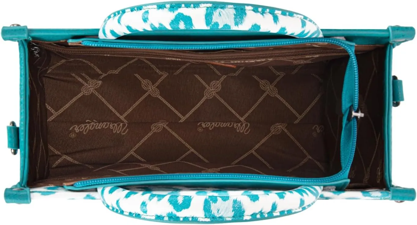 Wrangler Cow Print Tote Bag for Women Western Purse Boho Top Handle Satchel Handbag with Signature Strap