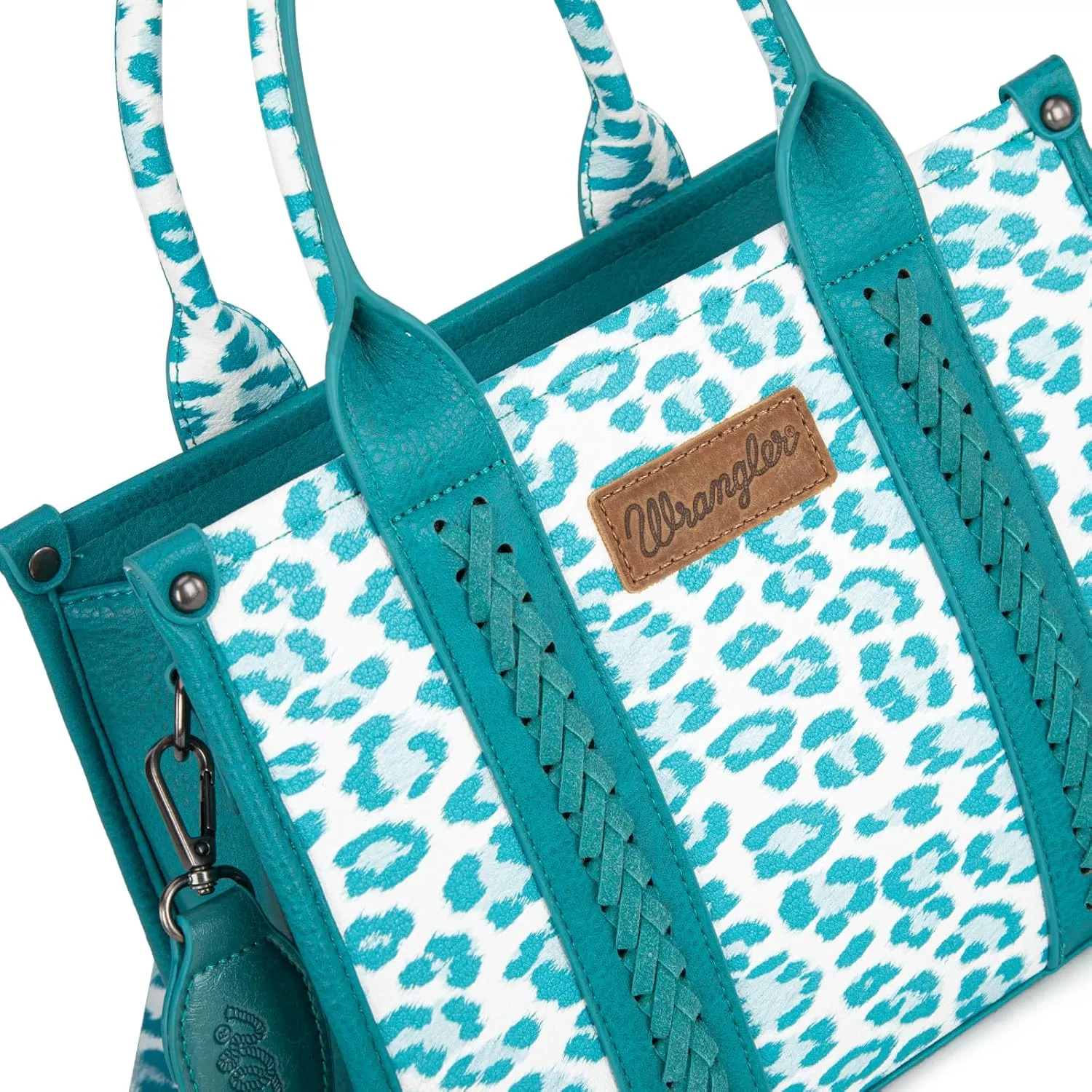 Wrangler Cow Print Tote Bag for Women Western Purse Boho Top Handle Satchel Handbag with Signature Strap