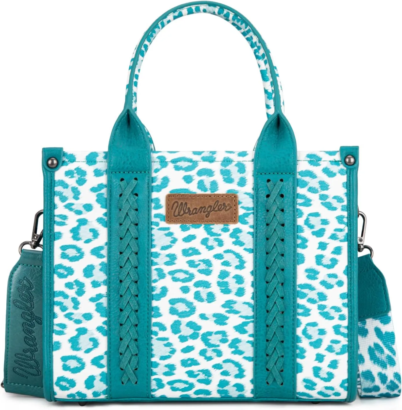 Wrangler Cow Print Tote Bag for Women Western Purse Boho Top Handle Satchel Handbag with Signature Strap