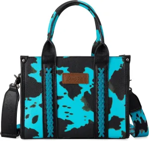 Wrangler Cow Print Tote Bag for Women Western Purse Boho Top Handle Satchel Handbag with Signature Strap