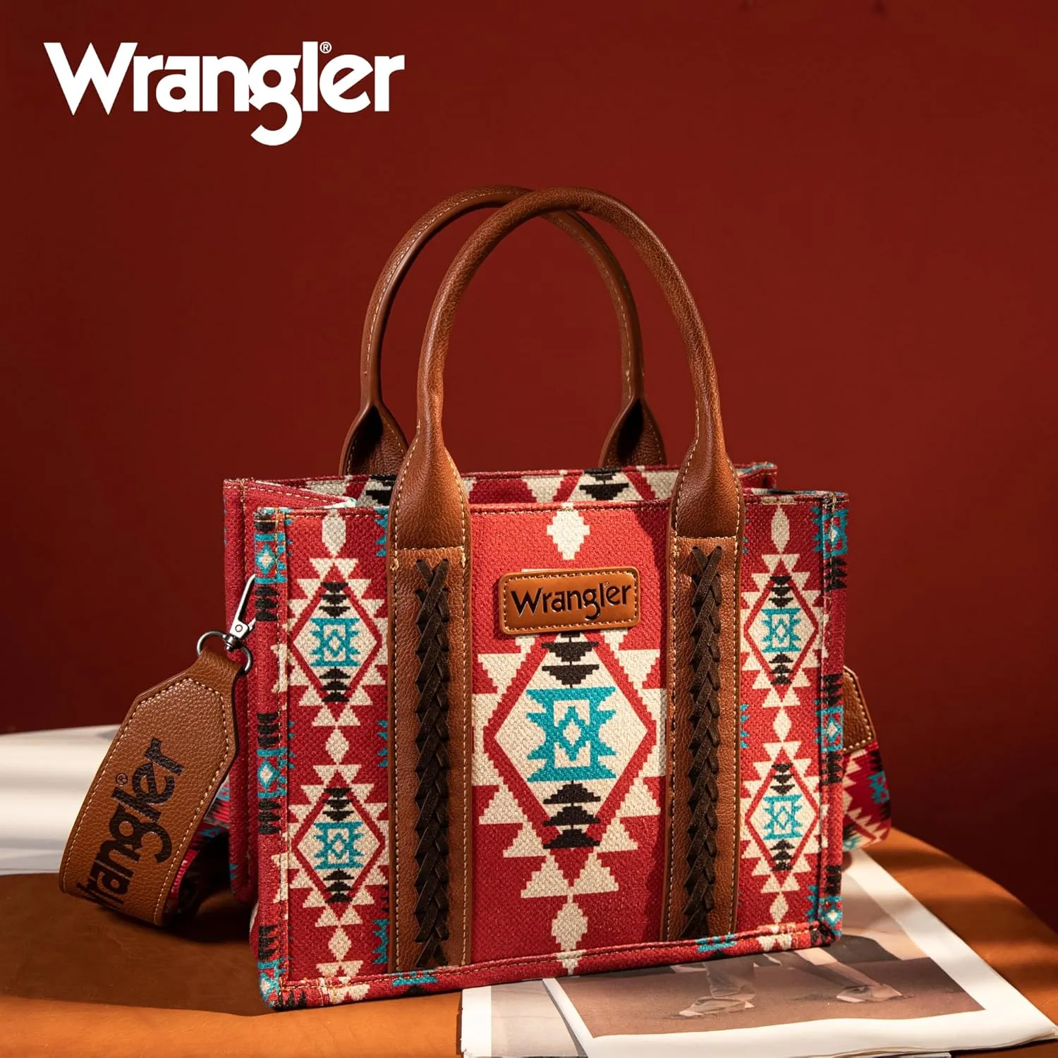 Wrangler Tote Bag for Women Western Purse and Aztec Satchel Handbag
