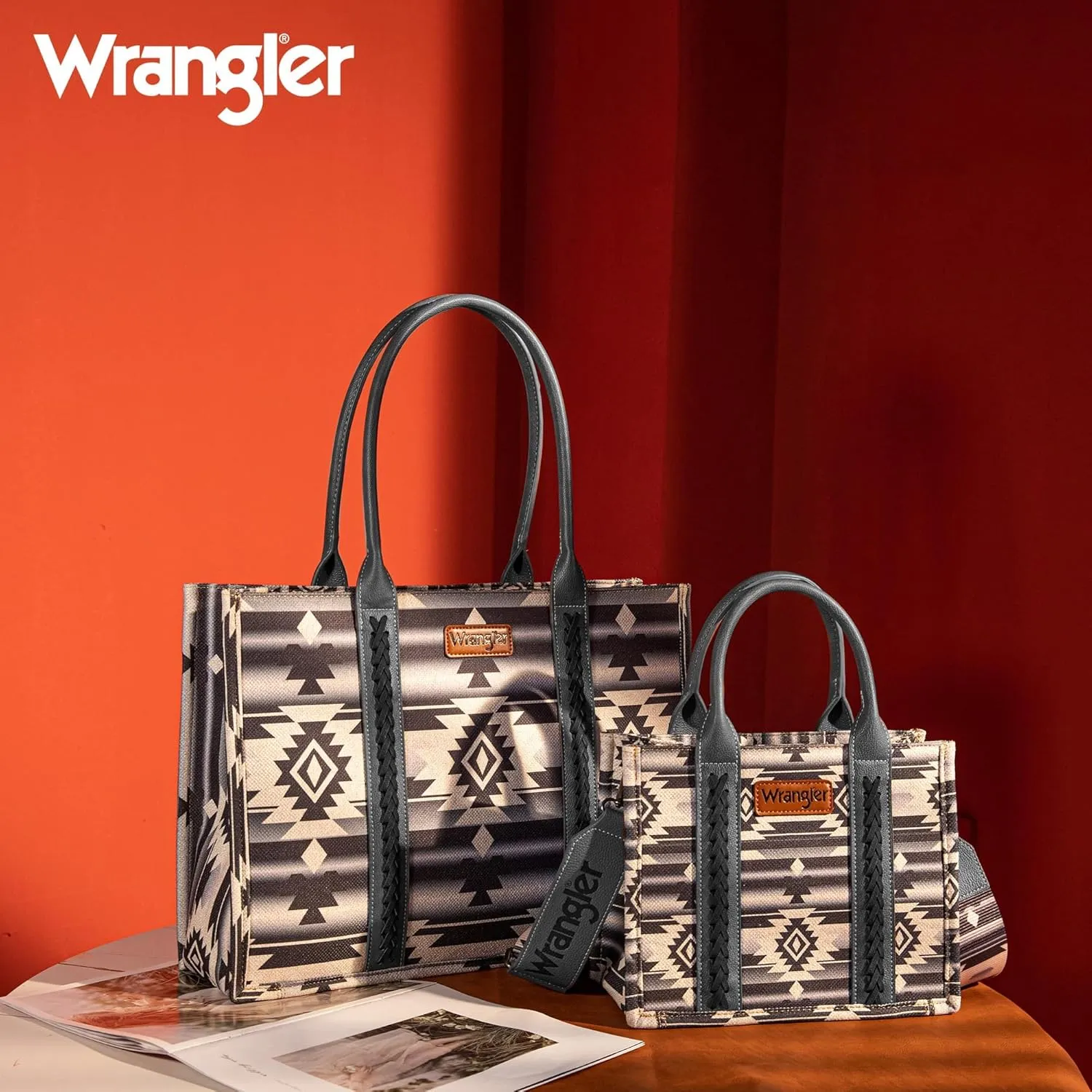 Wrangler Tote Bag for Women Western Purse and Aztec Satchel Handbag