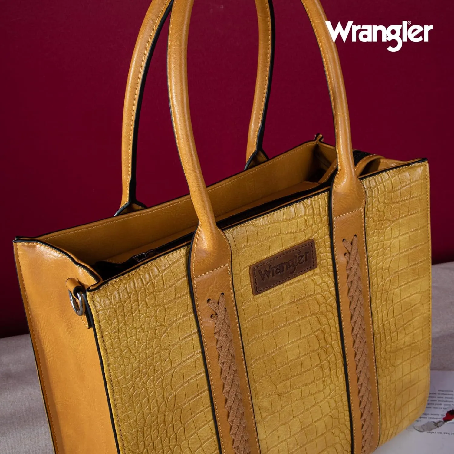 Wrangler Women's Crossbody Satchel Purse with Adjustable Strap