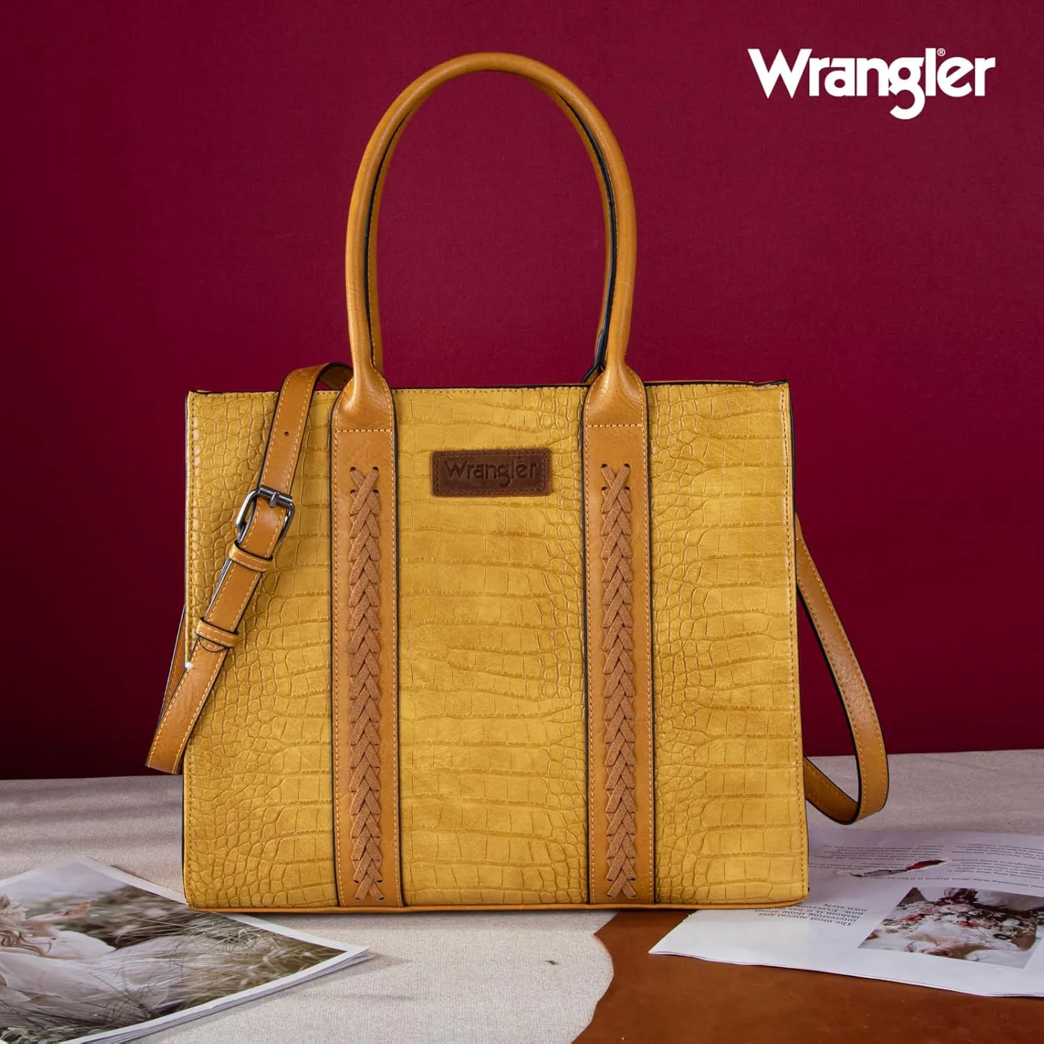 Wrangler Women's Crossbody Satchel Purse with Adjustable Strap