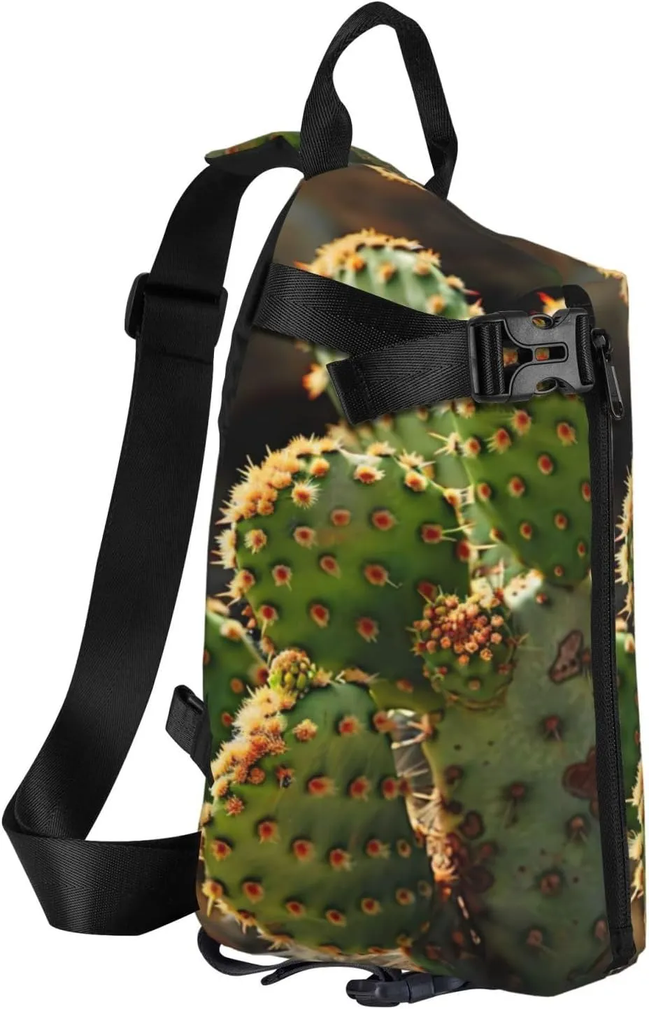 WURTON Cactus Print Crossbody Backpack Cross Pack Lightweight Sling Bag Travel, Hiking