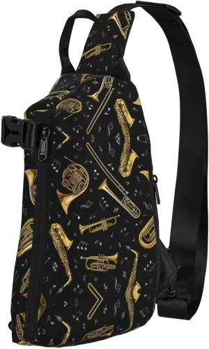 WURTON Marble Texture Copper Splatter Print Lightweight Adjustable Crossbody Backpack Daypack For Men,Women Sling Bag