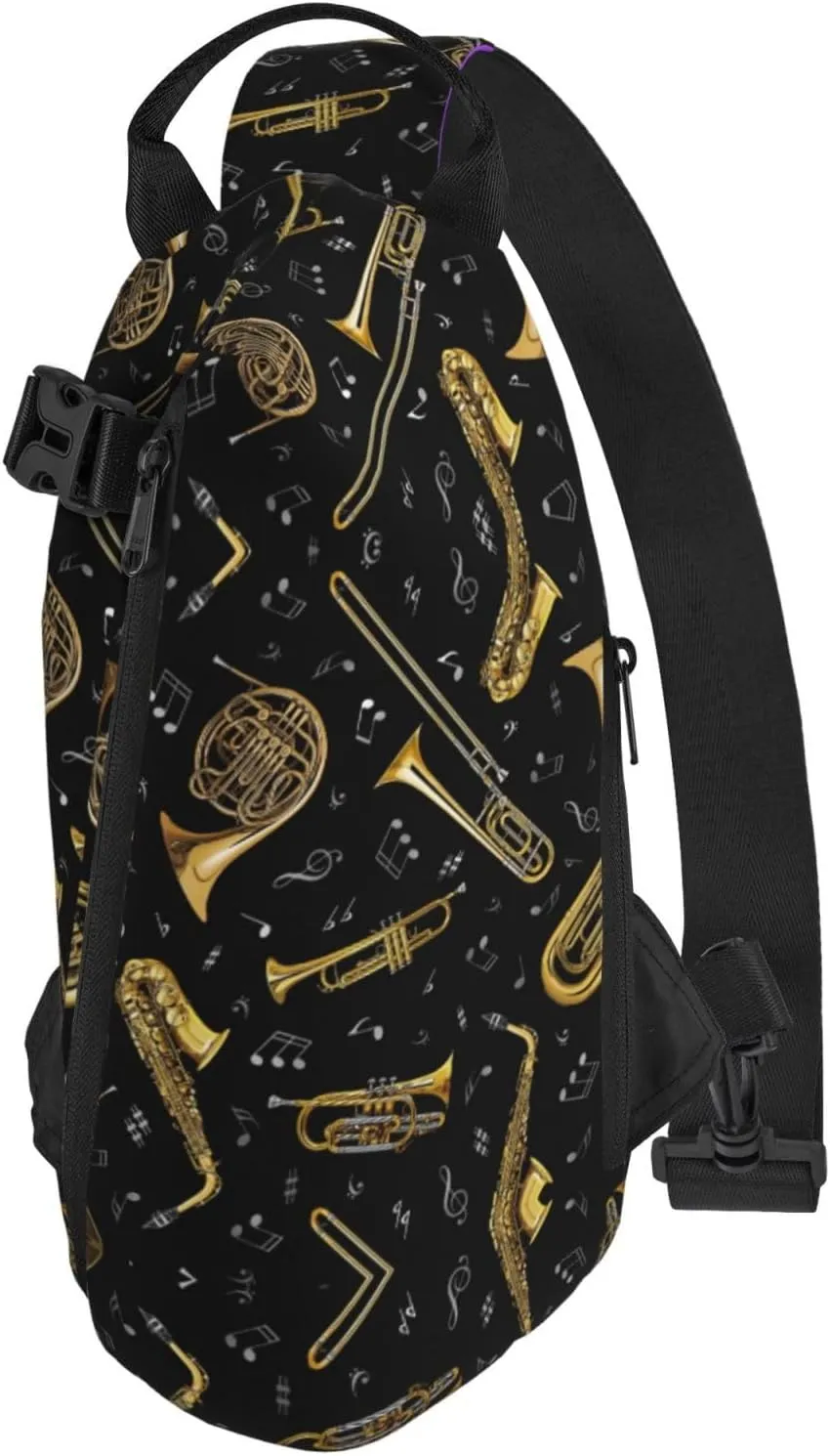 WURTON Marble Texture Copper Splatter Print Lightweight Adjustable Crossbody Backpack Daypack For Men,Women Sling Bag