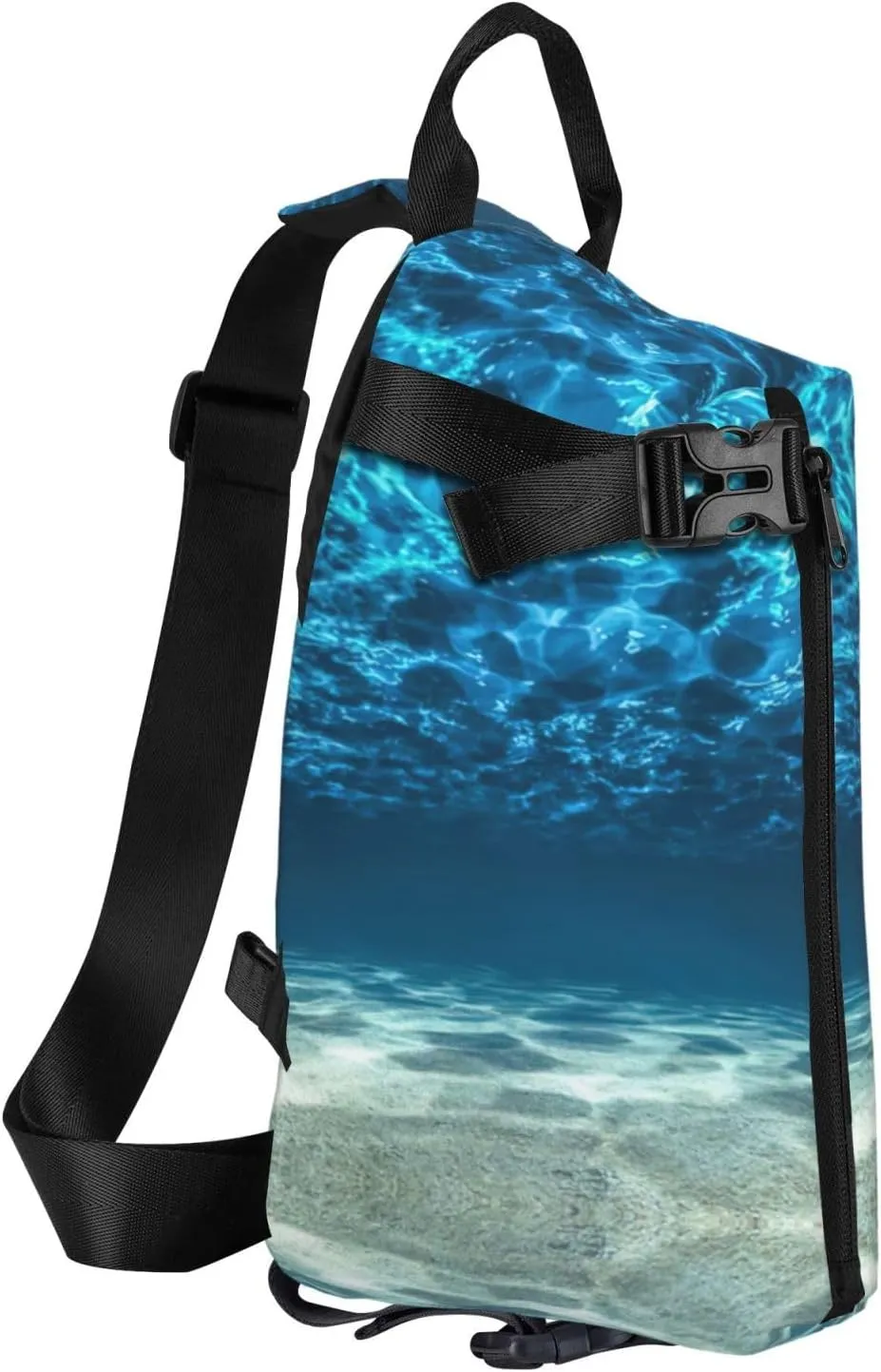 WURTON Ocean. Print Crossbody Backpack Cross Pack Lightweight Sling Bag Travel, Hiking