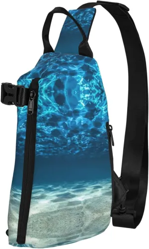 WURTON Ocean. Print Crossbody Backpack Cross Pack Lightweight Sling Bag Travel, Hiking