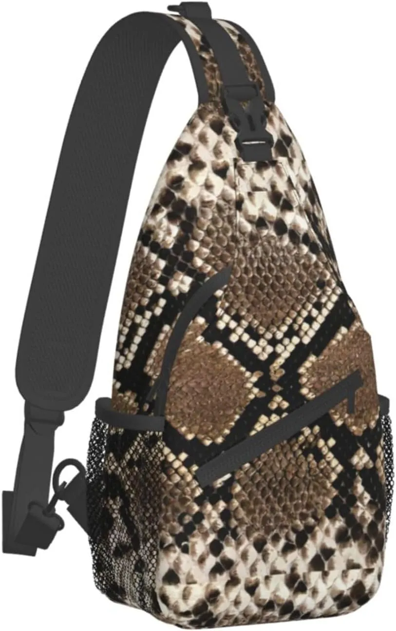 WURTON Serpentine Pattern Sling Bag Crossbody Backpack Sling Backpack Shoulder Bag For Women Men Cycling Hiking Travel
