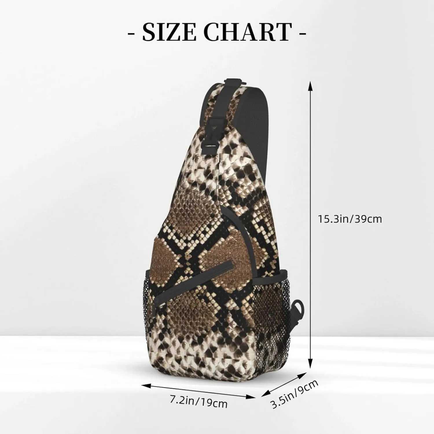 WURTON Serpentine Pattern Sling Bag Crossbody Backpack Sling Backpack Shoulder Bag For Women Men Cycling Hiking Travel