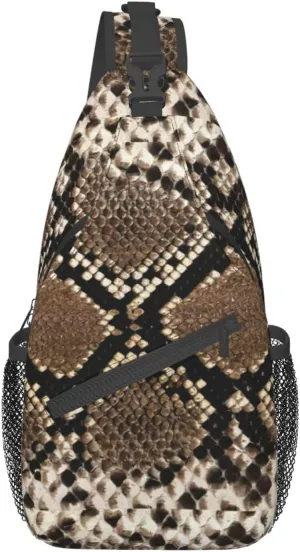 WURTON Serpentine Pattern Sling Bag Crossbody Backpack Sling Backpack Shoulder Bag For Women Men Cycling Hiking Travel