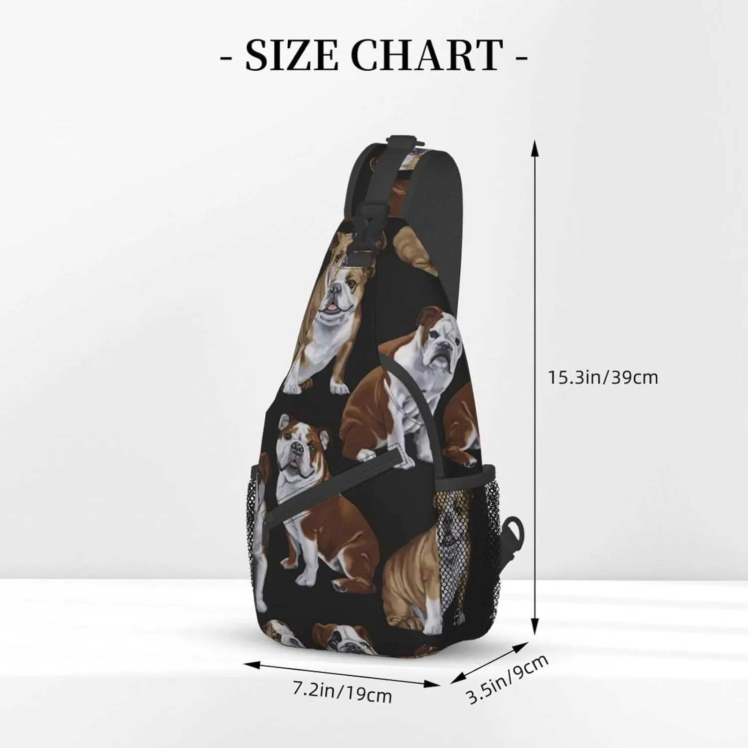 WURTON Sling Bag Dusky Rose Print Sling Backpack Crossbody Chest Bag Daypack For Hiking Travel