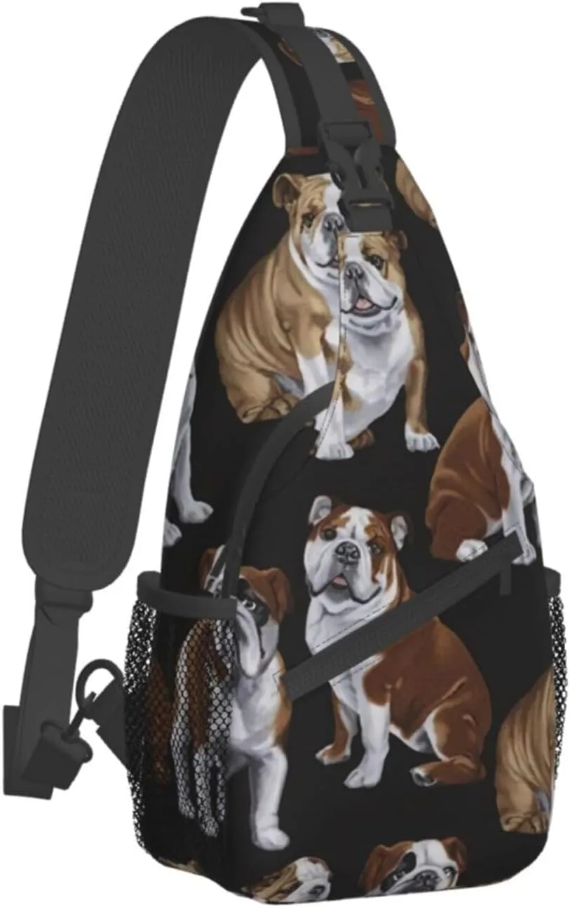 WURTON Sling Bag Dusky Rose Print Sling Backpack Crossbody Chest Bag Daypack For Hiking Travel