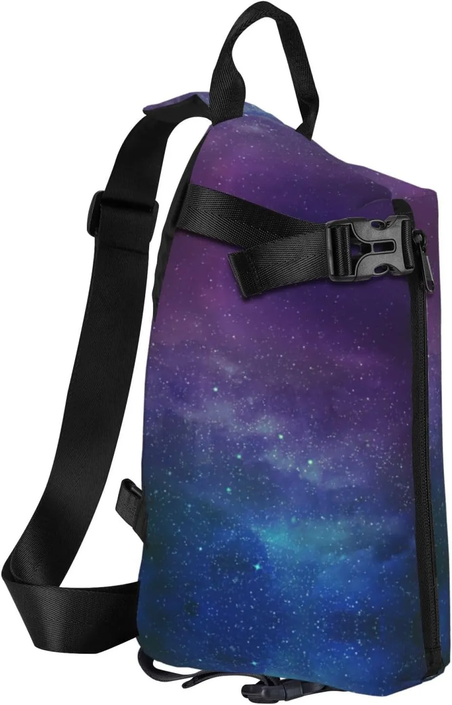WURTON Universe With Stars Galaxy Interstellar Print Crossbody Backpack Cross Pack Lightweight Sling Bag Travel, Hiking