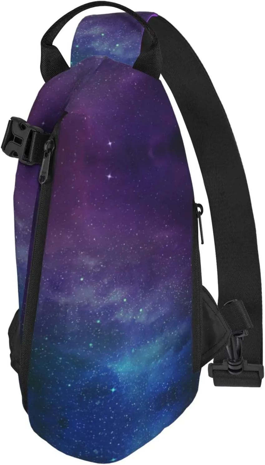 WURTON Universe With Stars Galaxy Interstellar Print Crossbody Backpack Cross Pack Lightweight Sling Bag Travel, Hiking
