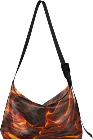 xigua Lava Textures Shoulder Bag for Women Waterproof PU Leather Hobo Bags Crossbody Purse with Zipper Closure