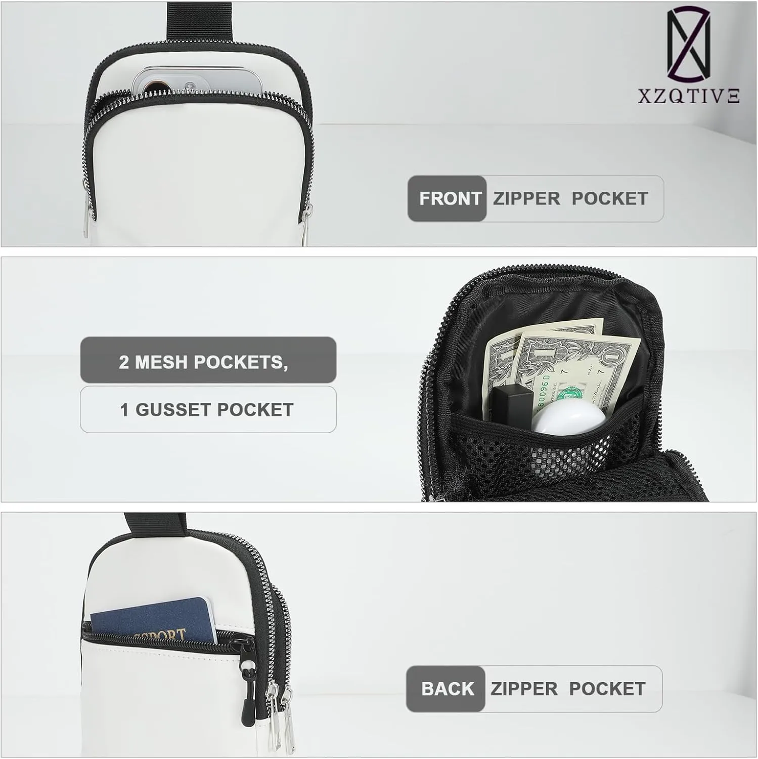 XZQTIVE Small Sling Bag for Women Men Mini Crossbody bags Trendy Lightweight Chest Bag Purse Fanny Pack for Travel