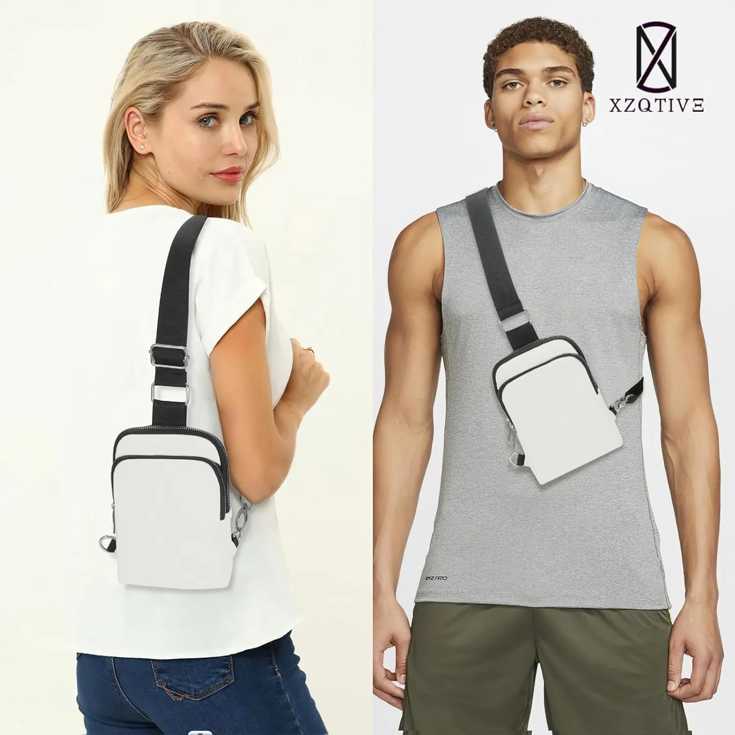 XZQTIVE Small Sling Bag for Women Men Mini Crossbody bags Trendy Lightweight Chest Bag Purse Fanny Pack for Travel