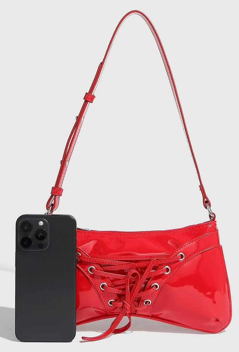 Y2k Crescent Hobo Bags Women 90s Trendy PU Leather Underarm Shoulder Bag Cute Bow-tie Crossbody Purse Retro Tote Handbag