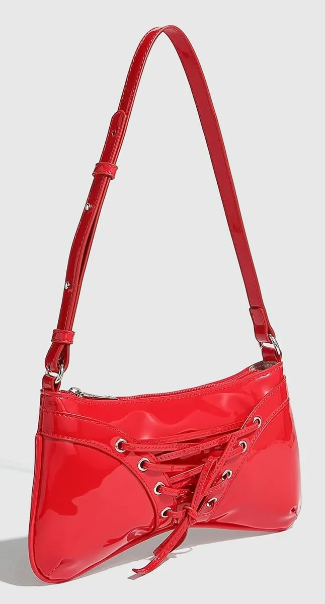 Y2k Crescent Hobo Bags Women 90s Trendy PU Leather Underarm Shoulder Bag Cute Bow-tie Crossbody Purse Retro Tote Handbag