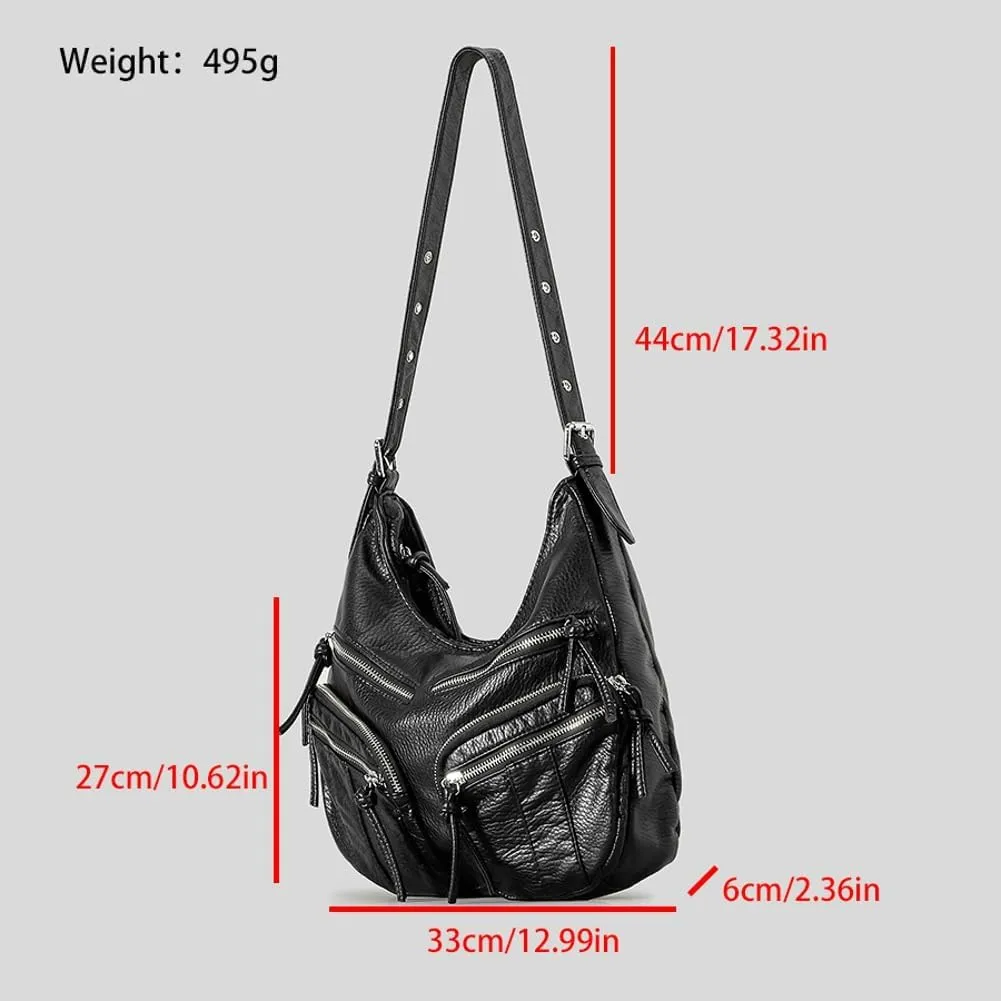 Y2k Crossbody Bags for Women Punk Hobo Bags for Women Vintage Satchel Handbag Large Messenger Bag Purse Carryall Trendy