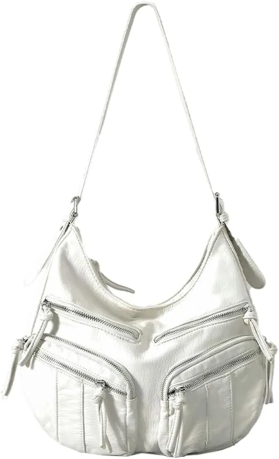 Y2k Crossbody Bags for Women Punk Hobo Bags for Women Vintage Satchel Handbag Large Messenger Bag Purse Carryall Trendy