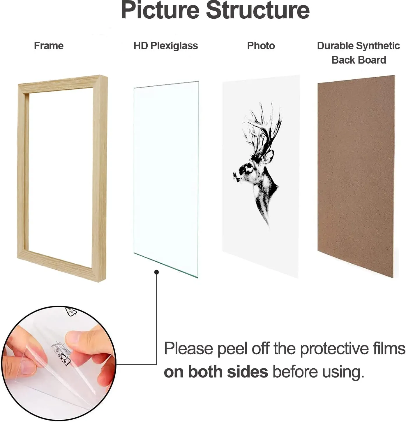 Yaetm Wood 12x18 Picture Frame Set of 2, Natural Solid Oak Wood 12x18 Poster Frame for Wall Gallery, Horizontal and Vertical Wall Mounting (2 pack, Oak)