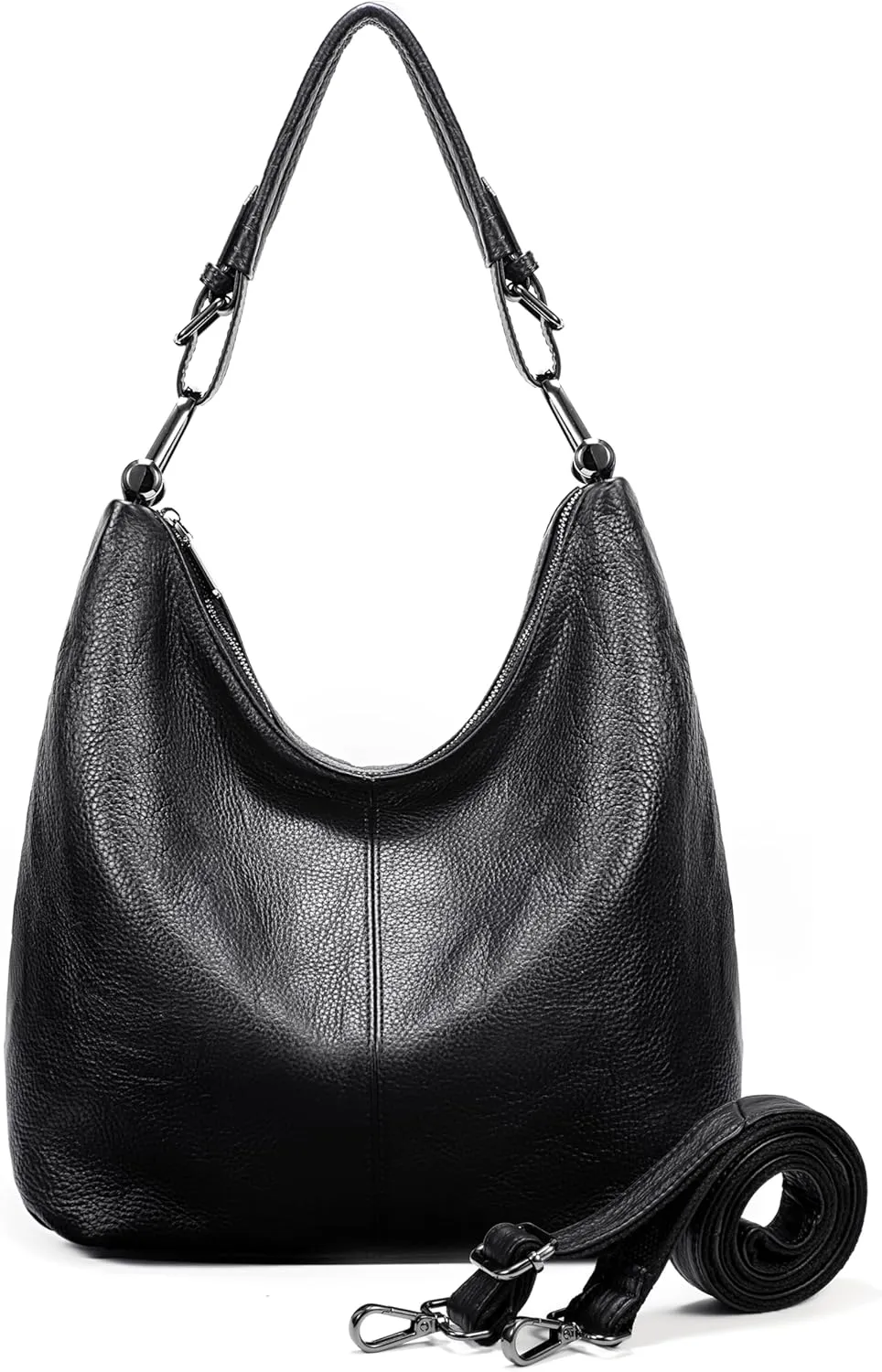 YALUXE Genuine Leather Hobo Bags for Women Slouchy Shoulder Handbags Purses Crossbody Bags