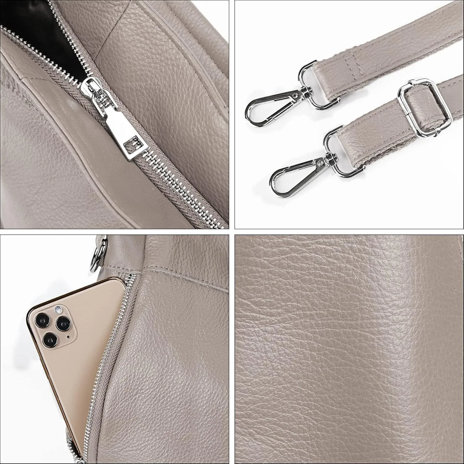 YALUXE Genuine Leather Shoulder Bags Stylish Hobo Handbags Purses Crossbody Bags for Women
